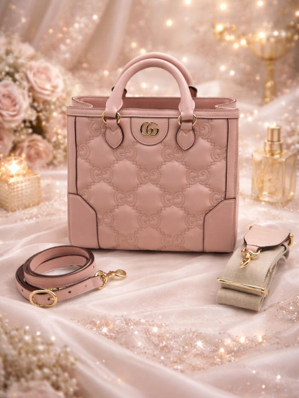 100% Authentic Gucci GG Matelasse Satchel Bag Brand New LUX1000-102025
